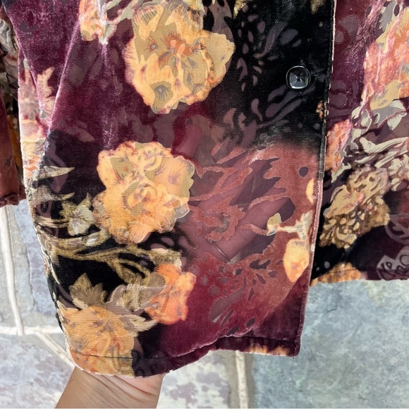 90’s velvet and mesh button down shirt - Picture 4 of 6